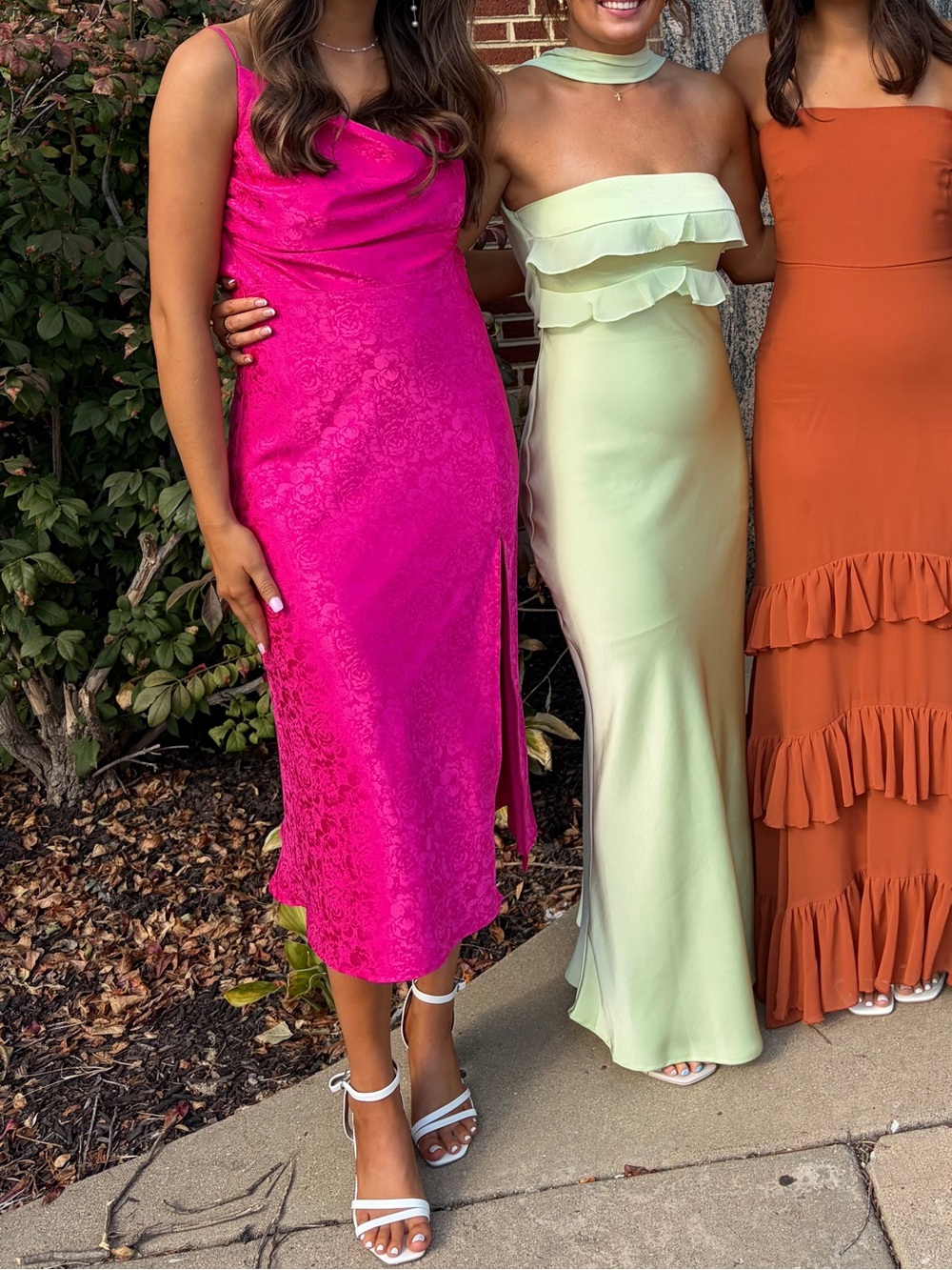 Lulus Women’s Hot Pink Satin Slip Dress - Elegant Evening Dress